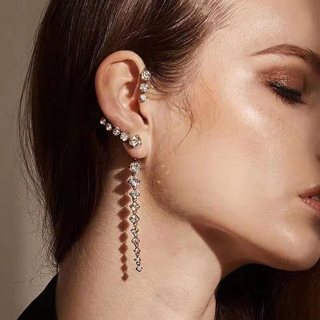 1PC New Fashion Gold Color Moon Star Clip Earrings Ear Cuff