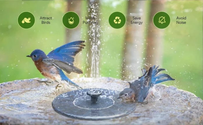🔥Hot Sale🔥⛲ Solar Fountain, Solar Powered Bird Bath Fountain Pump