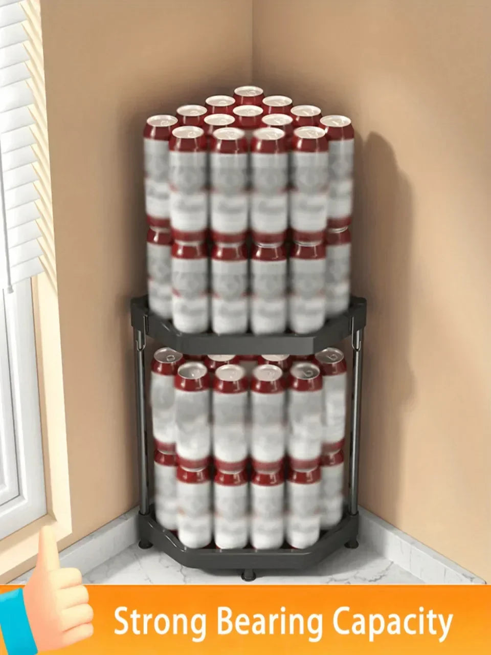 Kitchen Seasoning Shelf – 3 Tier Spice Rack & Chopstick Organiser for Corner Countertops